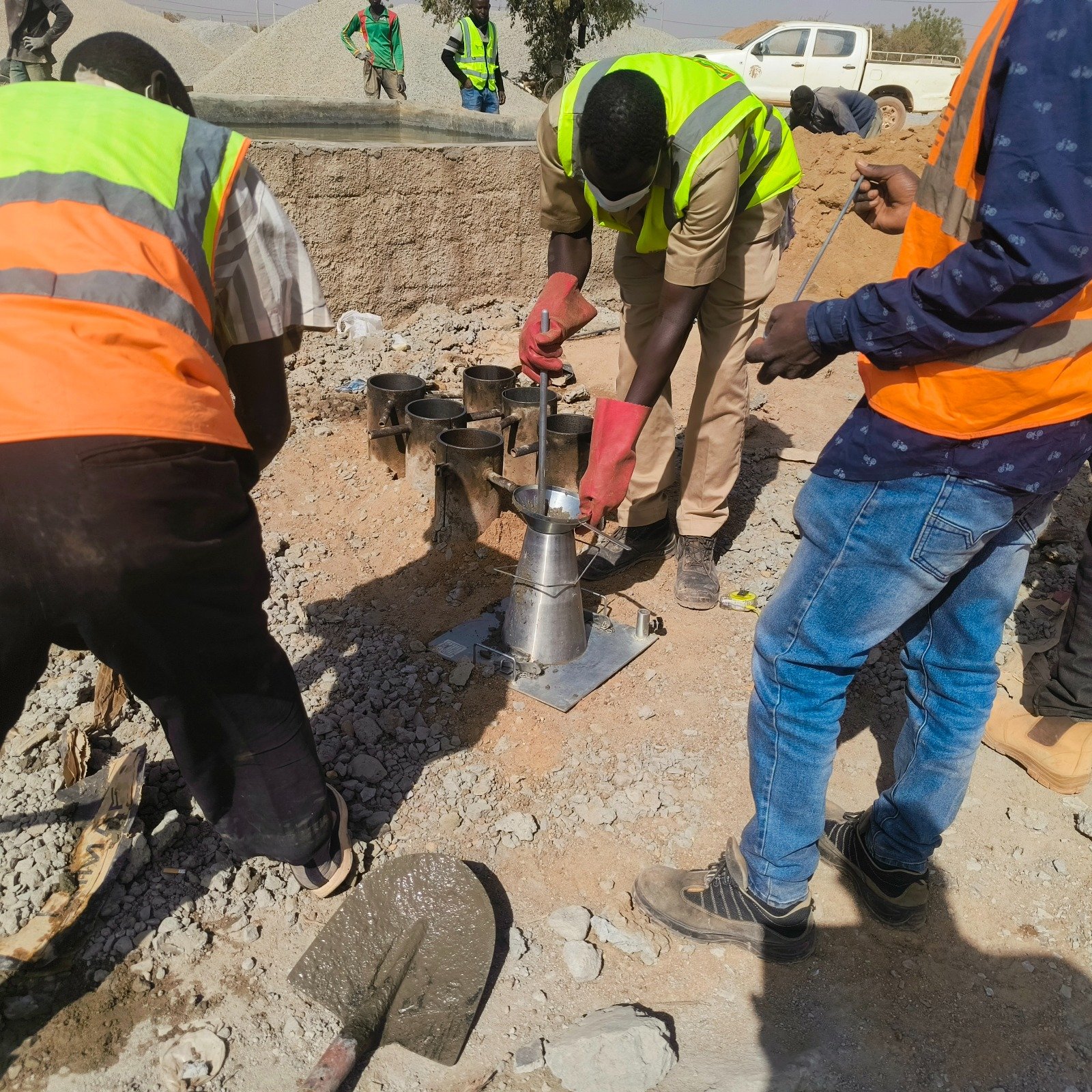 Contrôle qualité du béton (essai au cône)